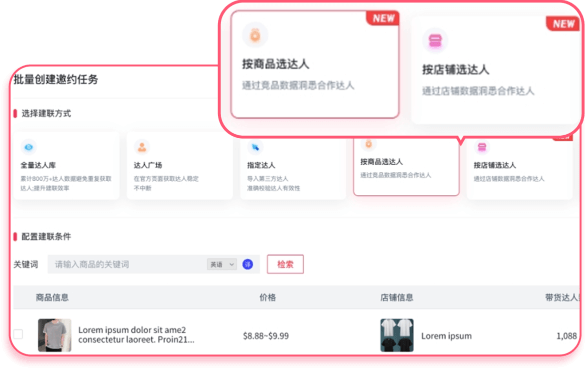 查看競品、同行店鋪的帶貨達人,達秘一鍵觸達